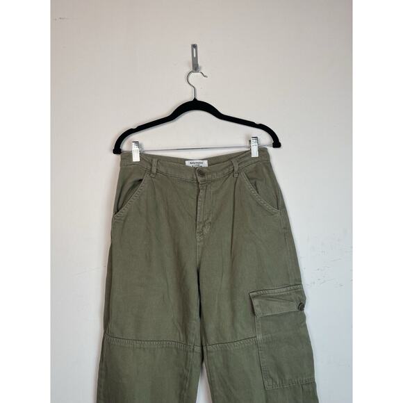 Reformation Pants Womens 28 Bailey High Rise Utility Cargo Army Organic Cotton - Picture 3 of 10